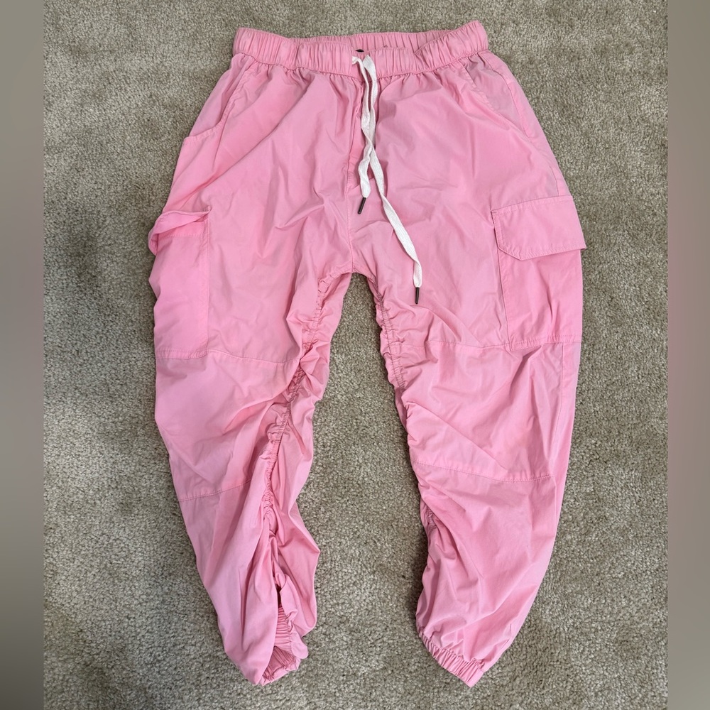 dollskill pink barbie joggers. size large.